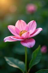 Fototapeta premium A delicate flower in a pink shaded environment, petal, nature, blossom
