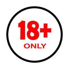Fototapeta premium Sign of Adult Only Icon Symbol for Eighteen Plus 18 plus