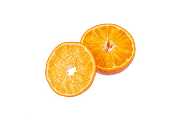 slice of orange fruits isolated on white or transparent png