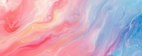 Vivid abstract paint swirls in pink and blue hues