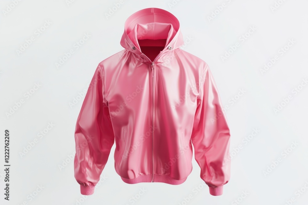 Poster flying windbreaker mockup showcasing vibrant design featuring a hood and dynamic structure set again