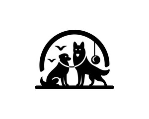 Dog Training Logo Design Template. Vector Illustration.