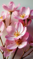 Fototapeta premium delicate petals unfold softly on a bed of dried flowers, branches,