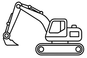 Excavator Outline Vector