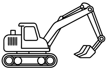 Excavator Outline Vector