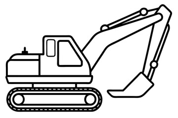 Excavator Outline Vector