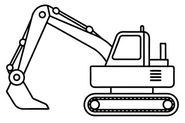 Excavator Outline Vector