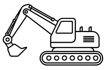 Excavator Outline Vector