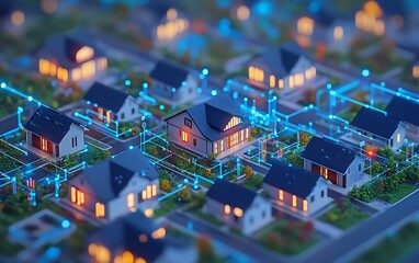 Obraz premium a aerial view of a neighborhood