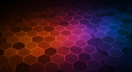 Abstract background hexagon pattern with glowing lights
