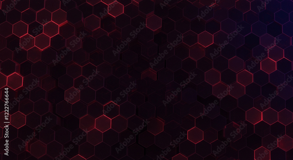 Poster abstract background hexagon pattern with glowing lights