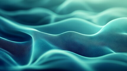 Obraz premium Abstract blue-green blur gradient with turquoise mesh, grainy noise texture, and dynamic flowing design for a premium background 