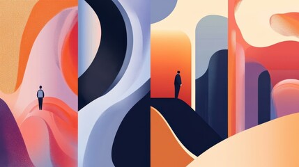 Business growth abstract concept vector illustration set. Goals, motivation and collaboration, achievement and coaching, enterprise cooperation, business meeting, smart planning abstract metaphor. il