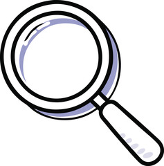 Minimalist Magnifying Glass Vector with White Lens