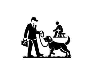 Dog Training Logo Design Template. Vector Illustration.