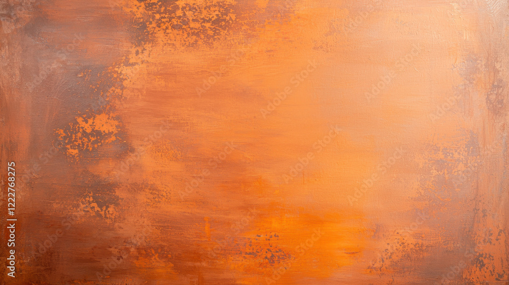 Poster representations of rust concept, minimalist abstract painting featuring warm rust tones and texture