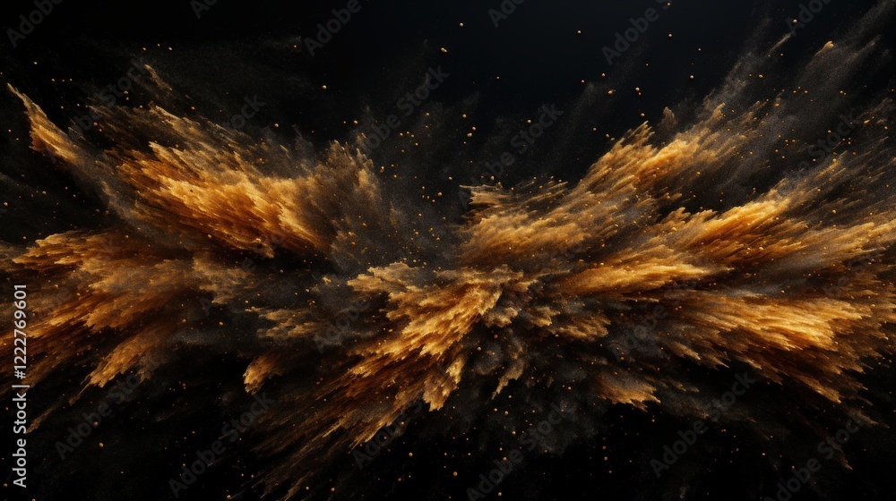 Poster abstract texture of sawdust on black background with dynamic patterns and vivid colors for artistic 
