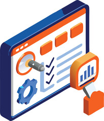 Data Inspection and Analytics Vector Illustration