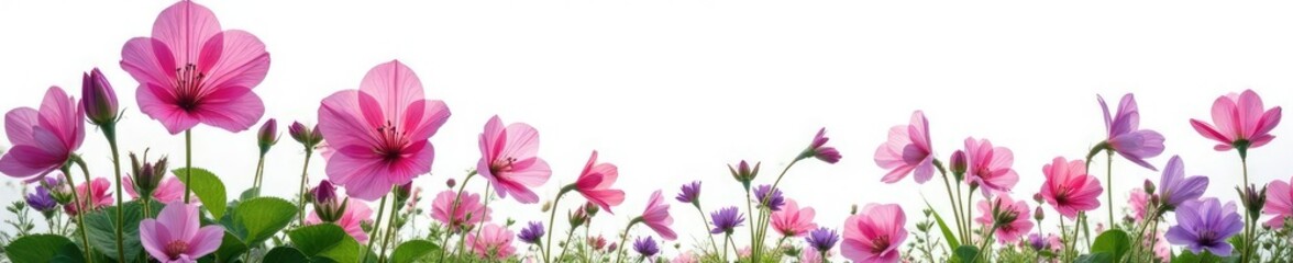 Fototapeta premium Campanula in full bloom against white background, plants, floral arrangements