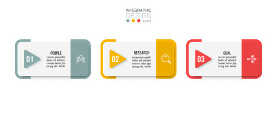 Infographic template business concept with step.

