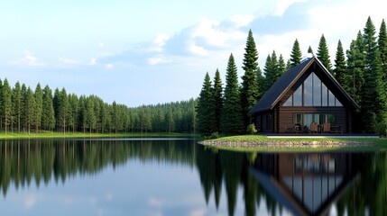 Lakeside Cabin in the Woods