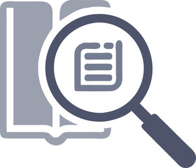 Magnifying Glass with Books for Education Logo