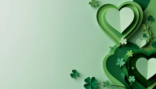 St. Patrick's Day Decor with Paper Hearts and Clovers