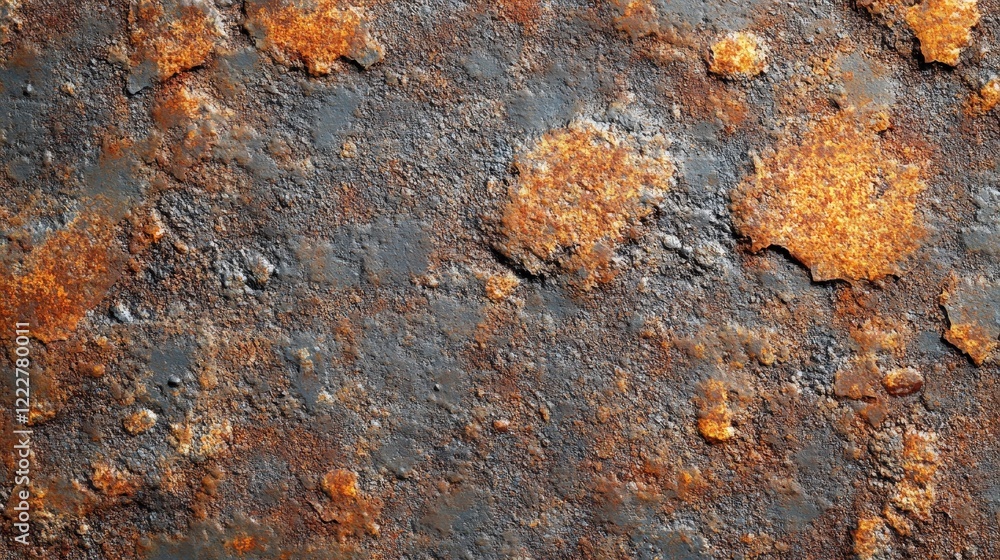 Poster detailed close-up of a scratched grainy metal surface with rust texture and color variations under n