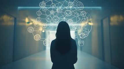 Creative representation of psychological support and mental health care visualized through symbolic diagrams