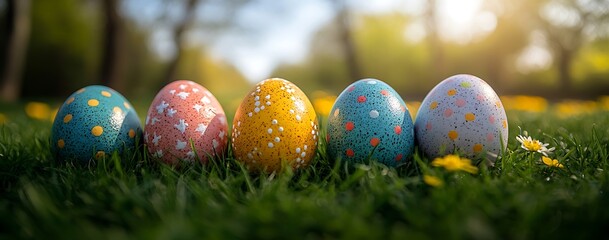 Beautiful view of colorful Easter eggs