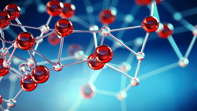 molecule or atom, Abstract structure for Science or medical background, 3d illustration, science, atom, abstract, chemistry, structure, blue, chemical, background