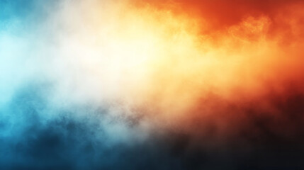 Obraz premium Vibrant gradient of blue, white, and orange clouds in sky