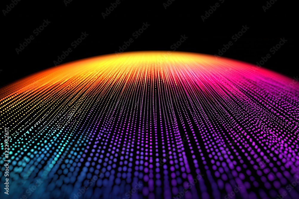Poster abstract colorful data stream digital rainbow technology background particle flow futuristic design