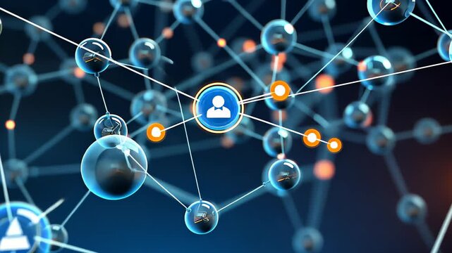 molecule or atom, Abstract structure for Science or medical background, 3d illustration, science, atom, abstract, chemistry, structure, blue, chemical, background
