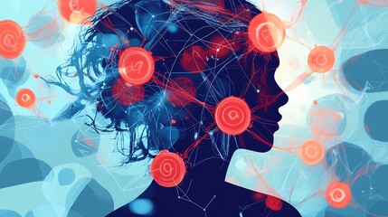Depiction of coping mechanisms and psychological triggers visualized with interconnected emotional cycles