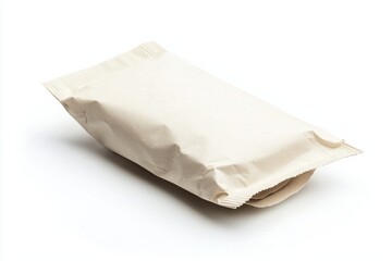 A plain, unmarked paper package, possibly containing food or snacks.