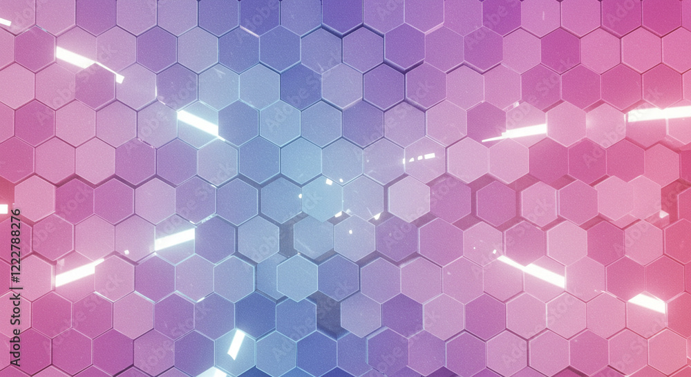 Poster abstract background hexagon pattern with glowing lights