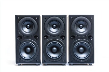 Three Elegant Black Speakers Ready to Deliver Immersive Audio Experiences
