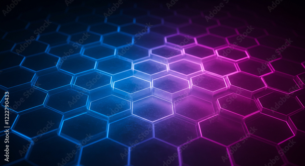 Aufkleber abstract background hexagon pattern with glowing lights