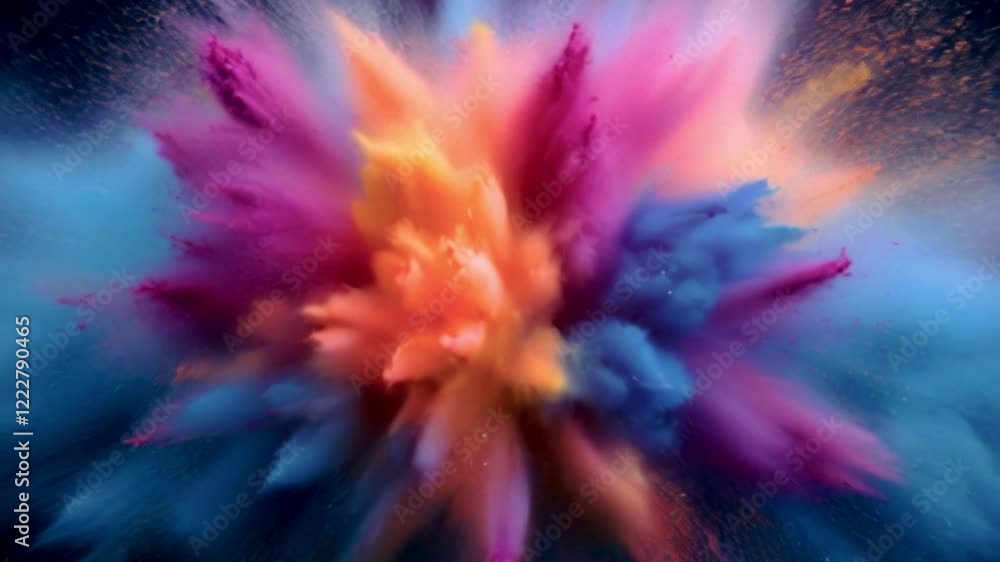 Aufkleber abstract colorful explosion animation combining soft, smoky clouds