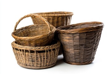 Vintage Wicker Baskets: A Collection of Rustic Storage and Decorative Containers for Home and Garden