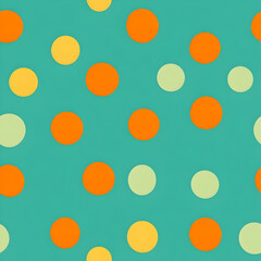 A colorful pattern of circles in varying sizes on a teal background.