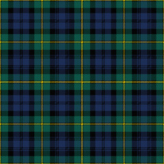 Gordon tartan plaid. Scottish pattern fabric swatch close-up. 