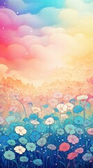 Spring field of flowers landscapes backgrounds outdoors pattern.