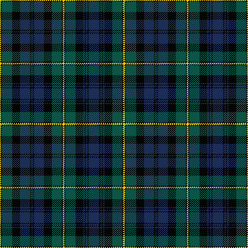 Gordon tartan plaid. Scottish pattern fabric swatch close-up. 