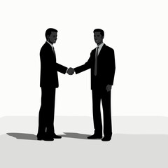 Businessmen shaking hands in formal attire, professional collaboration