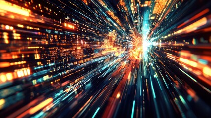 Fototapeta premium Abstract Digital Data Stream Speed Lines