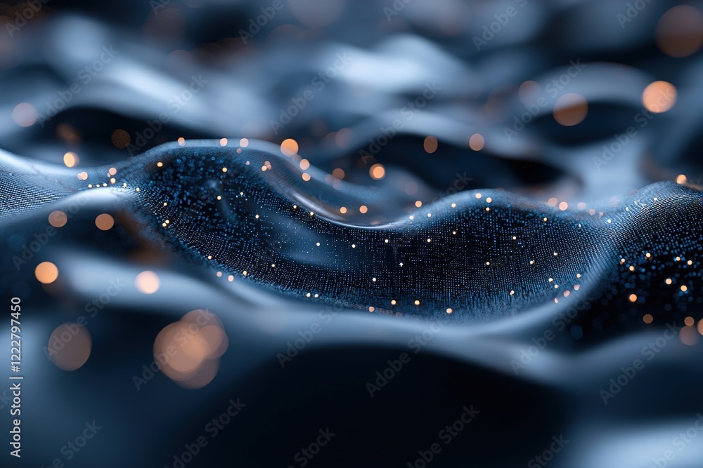 Poster a network of glowing blue and silver vein-like structures forms intricate patterns against a dark gr