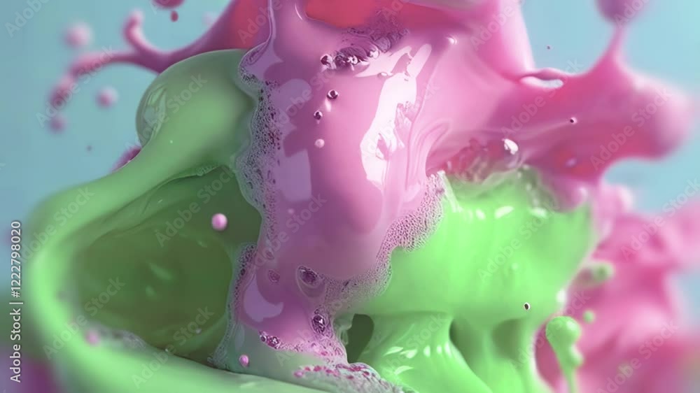 Aufkleber smooth mixing of pink and green streams in the animation