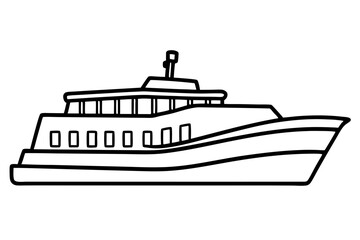 Obraz premium Line Art Ferry Scene
